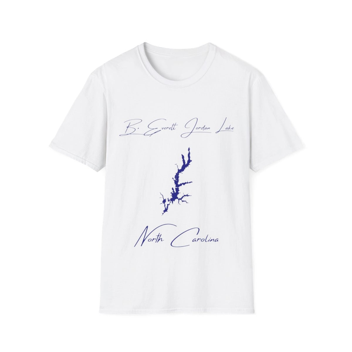 North  Carolina  B.  Everett  Jordan  Lake  T-shirt  front  position  view  from  front  white.webp
