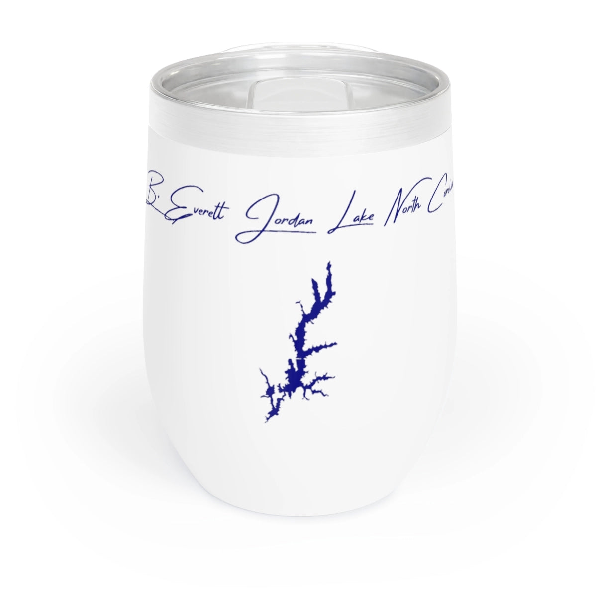 North  Carolina  B.  Everett  Jordan  Lake  Wine  Tumbler  front  position  view  from  front  white.webp