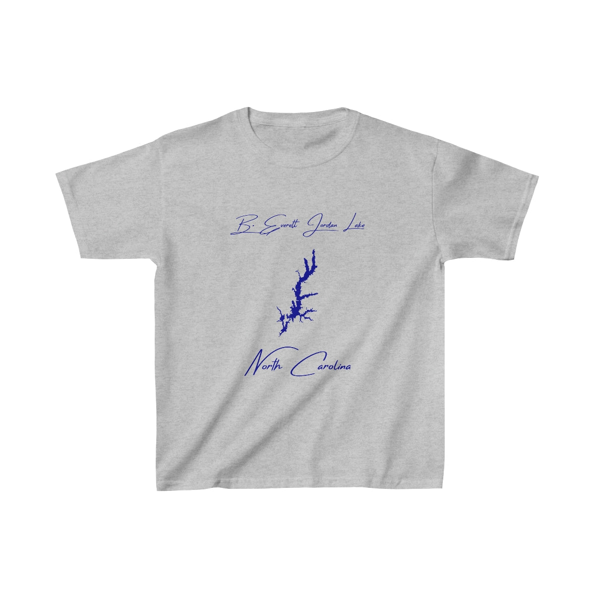 North  Carolina  B.  Everett  Jordan  Lake  Youth  T-shirt  front  position  view  from  front  sport  grey.webp