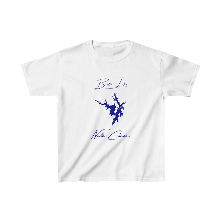 North  Carolina  Badin  Lake  Youth  T-shirt  front  position  view  from  front  white.webp