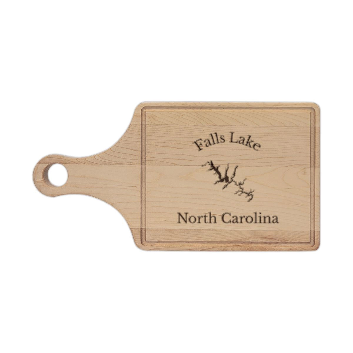 North  Carolina  Falls  Lake  Engraved  Cutting  Board  front  position  view  from  front  maple.webp