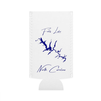 North  Carolina  Falls  Lake  Slim  Can  Koozie  front  position  view  from  flat-front  white.webp
