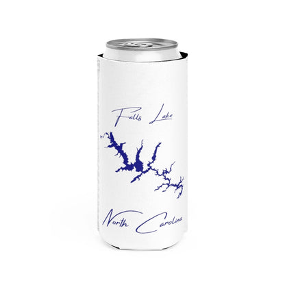 North  Carolina  Falls  Lake  Slim  Can  Koozie  front  position  view  from  front  white.webp