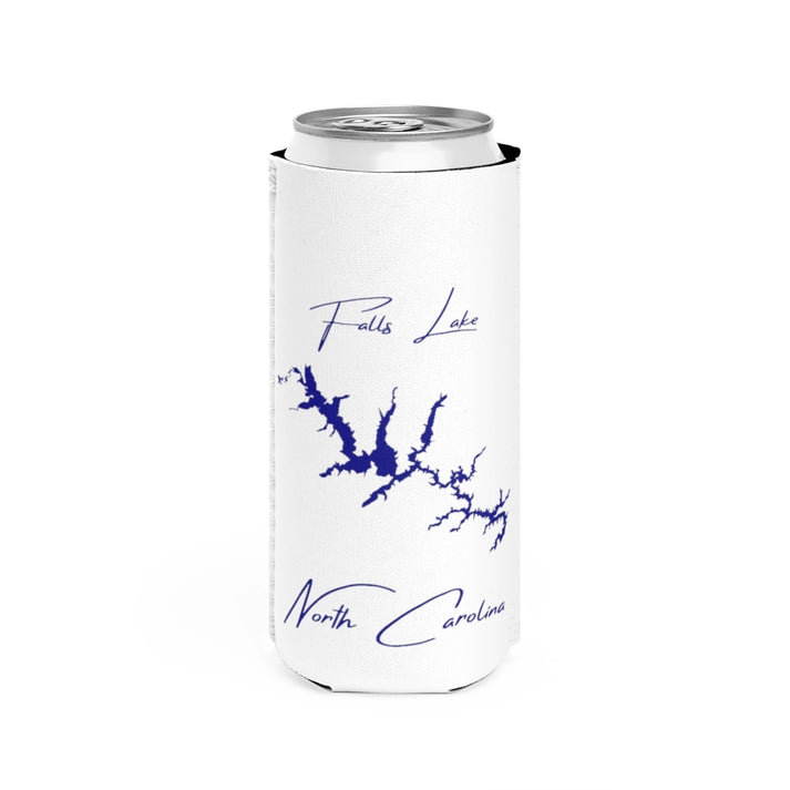 North  Carolina  Falls  Lake  Slim  Can  Koozie  front  position  view  from  front  white.webp
