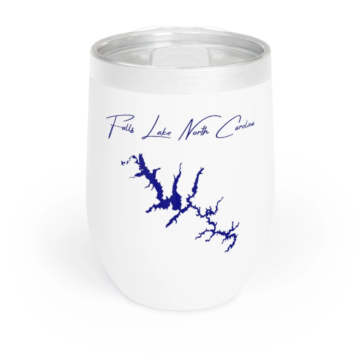 North  Carolina  Falls  Lake  Wine  Tumbler  front  position  view  from  front  white.webp