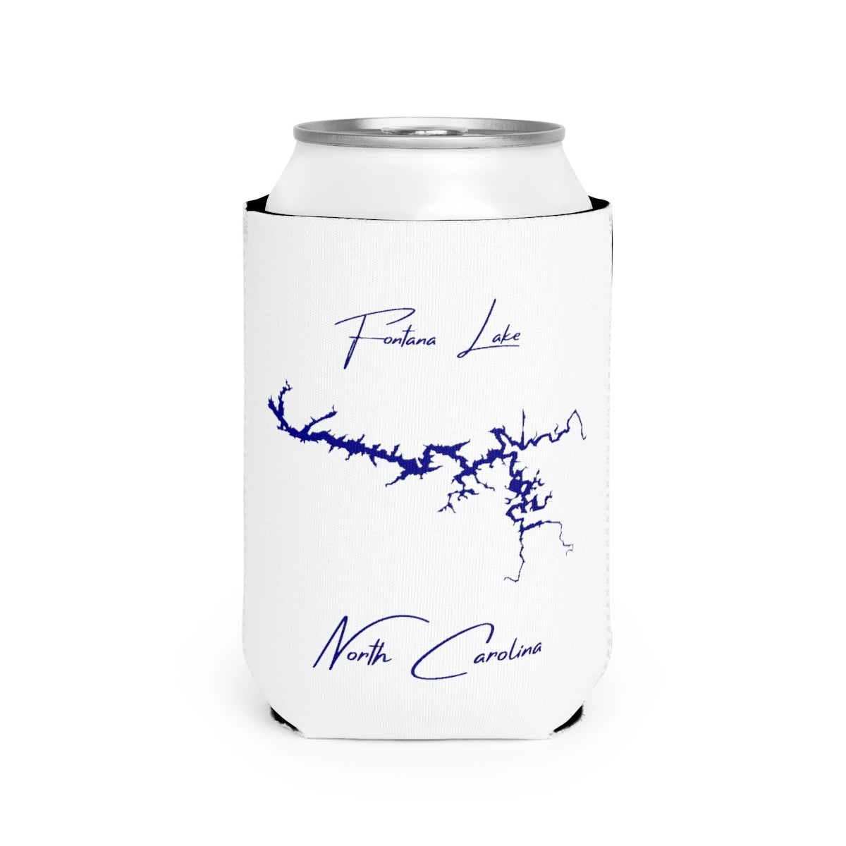 North  Carolina  Fontana  Lake  Can  Koozie  front  position  view  from  front-2  white.webp