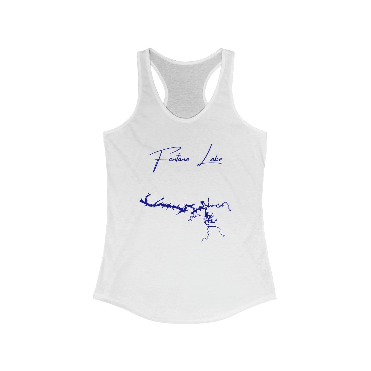 North  Carolina  Fontana  Lake  Racerback-Tank  front  position  view  from  front  solid  white.webp