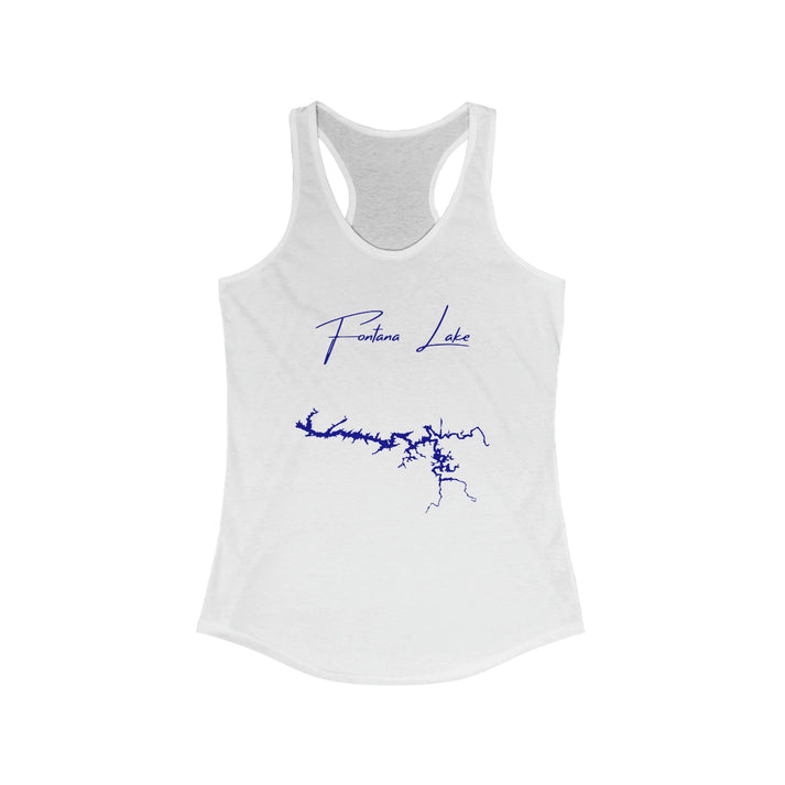 North  Carolina  Fontana  Lake  Racerback-Tank  front  position  view  from  front  solid  white.webp