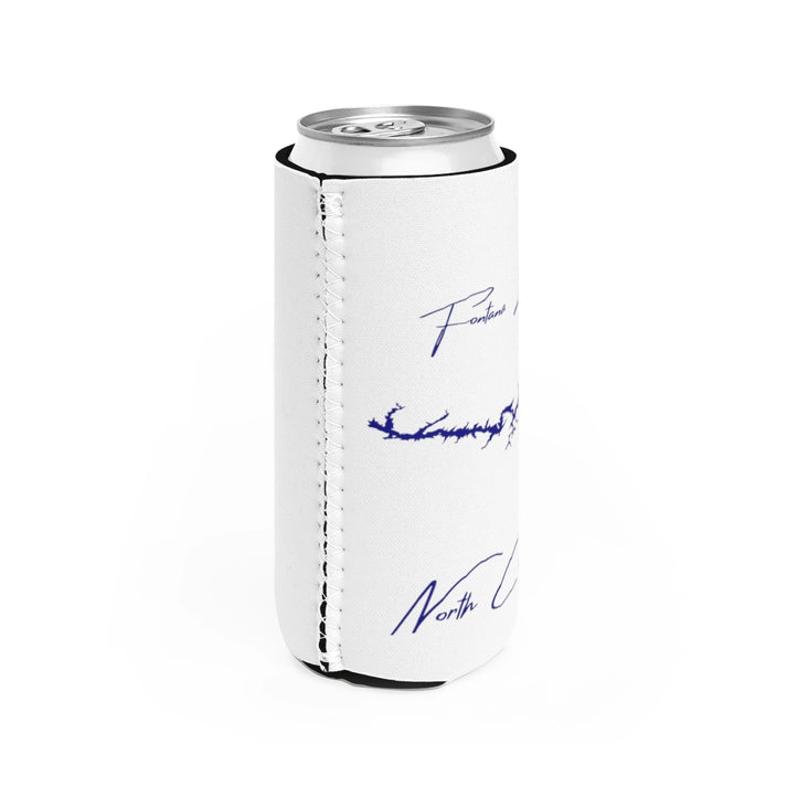 North  Carolina  Fontana  Lake  Slim  Can  Koozie  all  position  view  from  right  white.webp