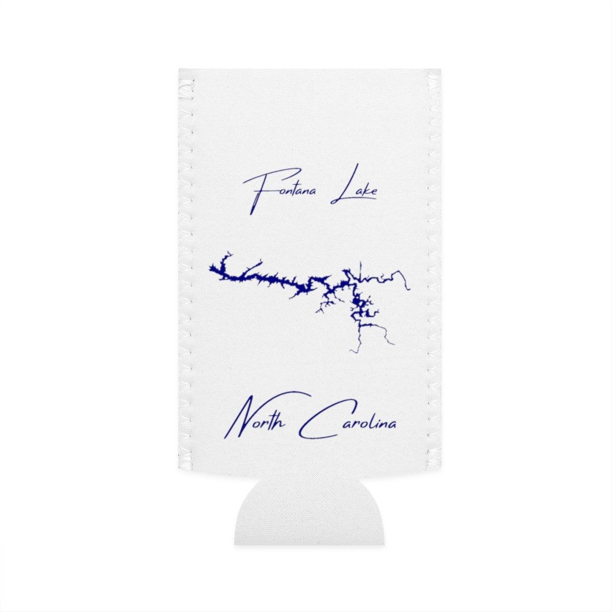 North  Carolina  Fontana  Lake  Slim  Can  Koozie  front  position  view  from  flat-front  white.webp