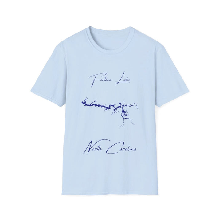 North  Carolina  Fontana  Lake  T-shirt  front  position  view  from  front  light  blue.webp