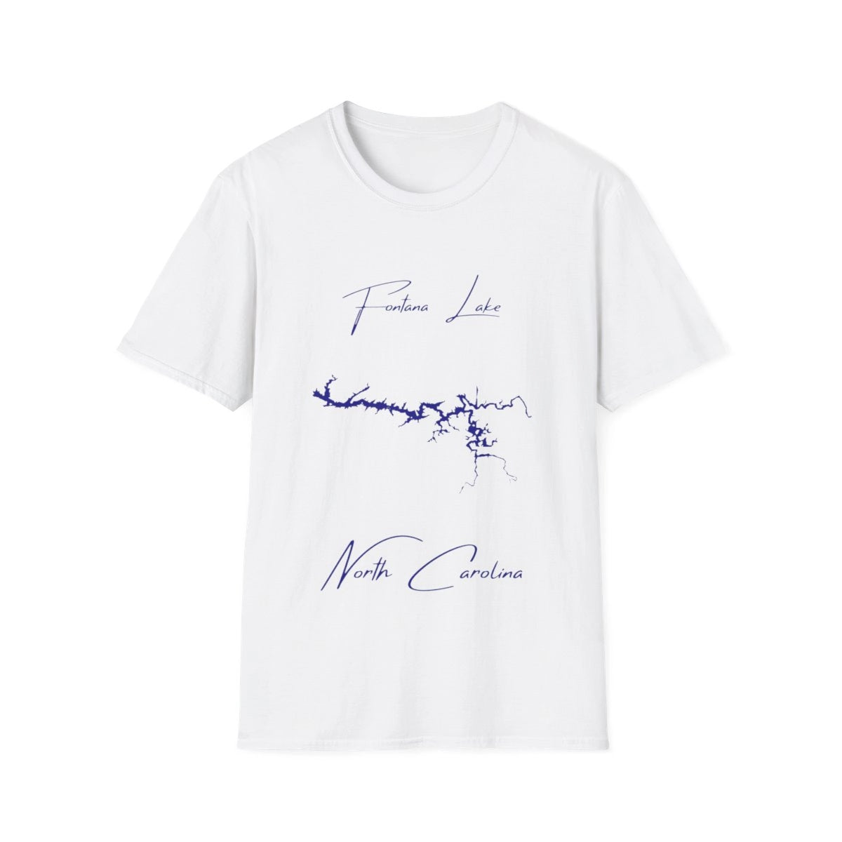 North  Carolina  Fontana  Lake  T-shirt  front  position  view  from  front  white.webp