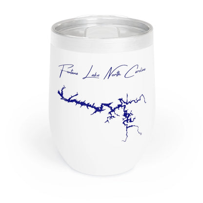 North  Carolina  Fontana  Lake  Wine  Tumbler  front  position  view  from  front  white.webp