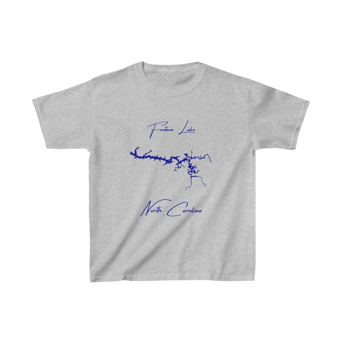 North  Carolina  Fontana  Lake  Youth  T-shirt  front  position  view  from  front  sport  grey.webp