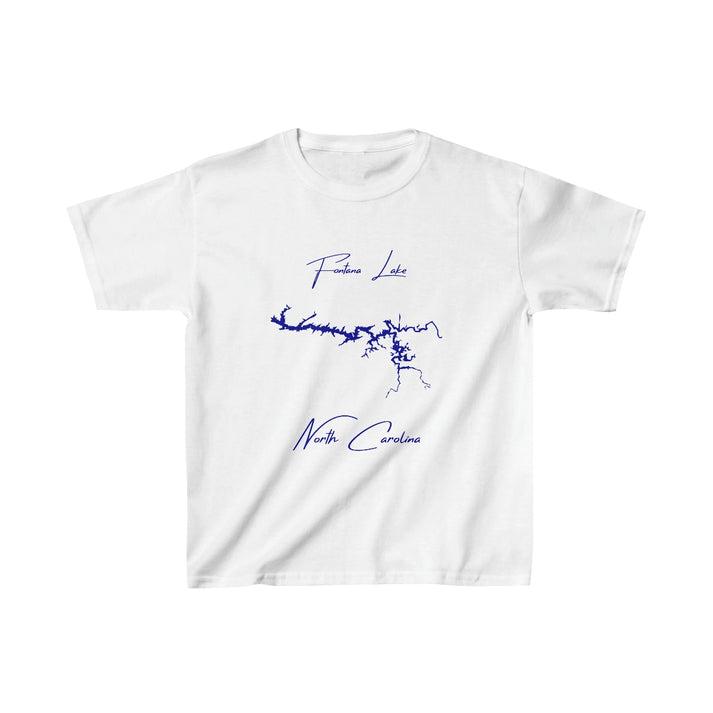 North  Carolina  Fontana  Lake  Youth  T-shirt  front  position  view  from  front  white.webp