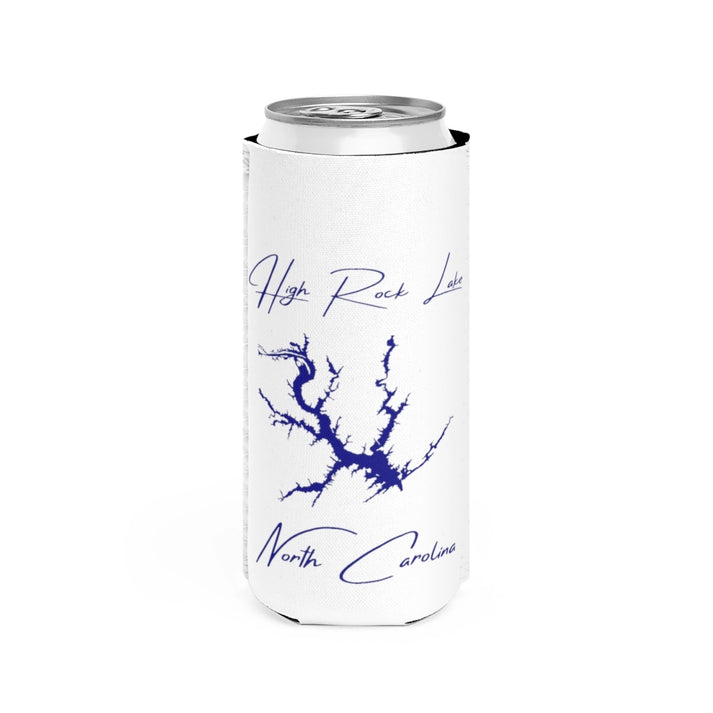 North  Carolina  High  Rock  Lake  Slim  Can  Koozie  front  position  view  from  front  white.webp