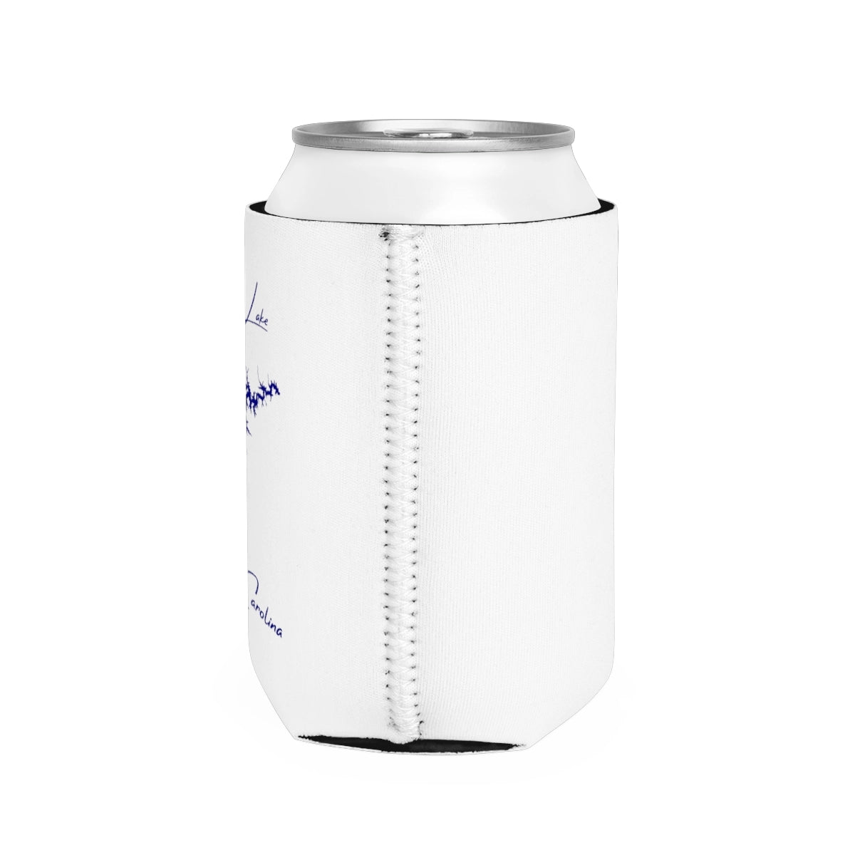 North  Carolina  Hyco  Lake  Can  Koozie  all  position  view  from  right  white.webp
