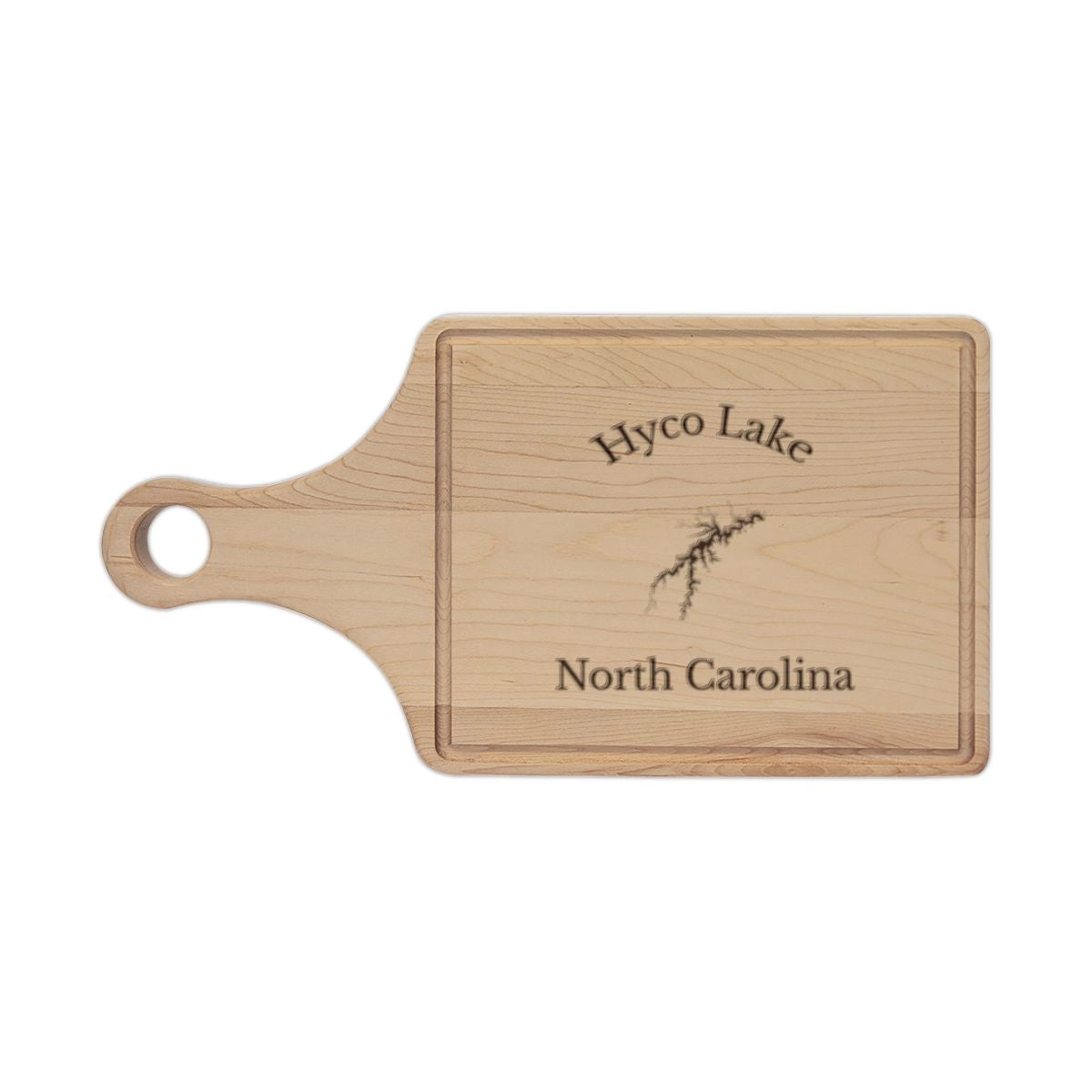 North  Carolina  Hyco  Lake  Engraved  Cutting  Board  front  position  view  from  front  maple.webp