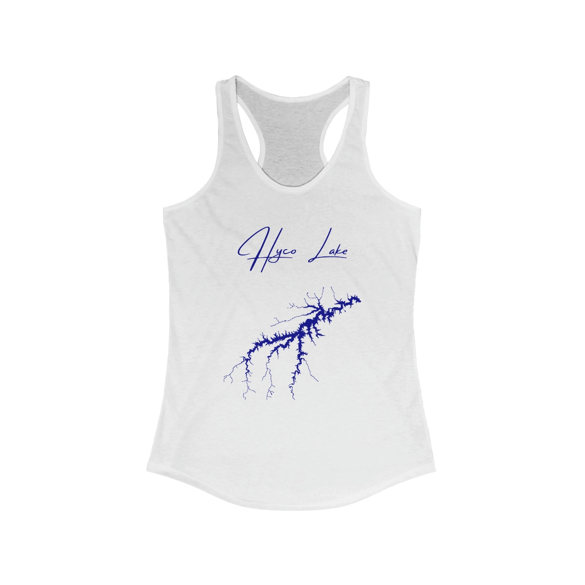 North  Carolina  Hyco  Lake  Racerback-Tank  front  position  view  from  front  solid  white.webp