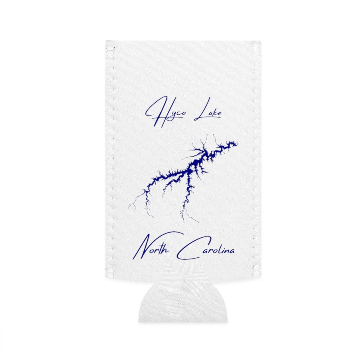 North  Carolina  Hyco  Lake  Slim  Can  Koozie  front  position  view  from  flat-front  white.webp