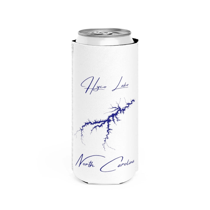 North  Carolina  Hyco  Lake  Slim  Can  Koozie  front  position  view  from  front  white.webp