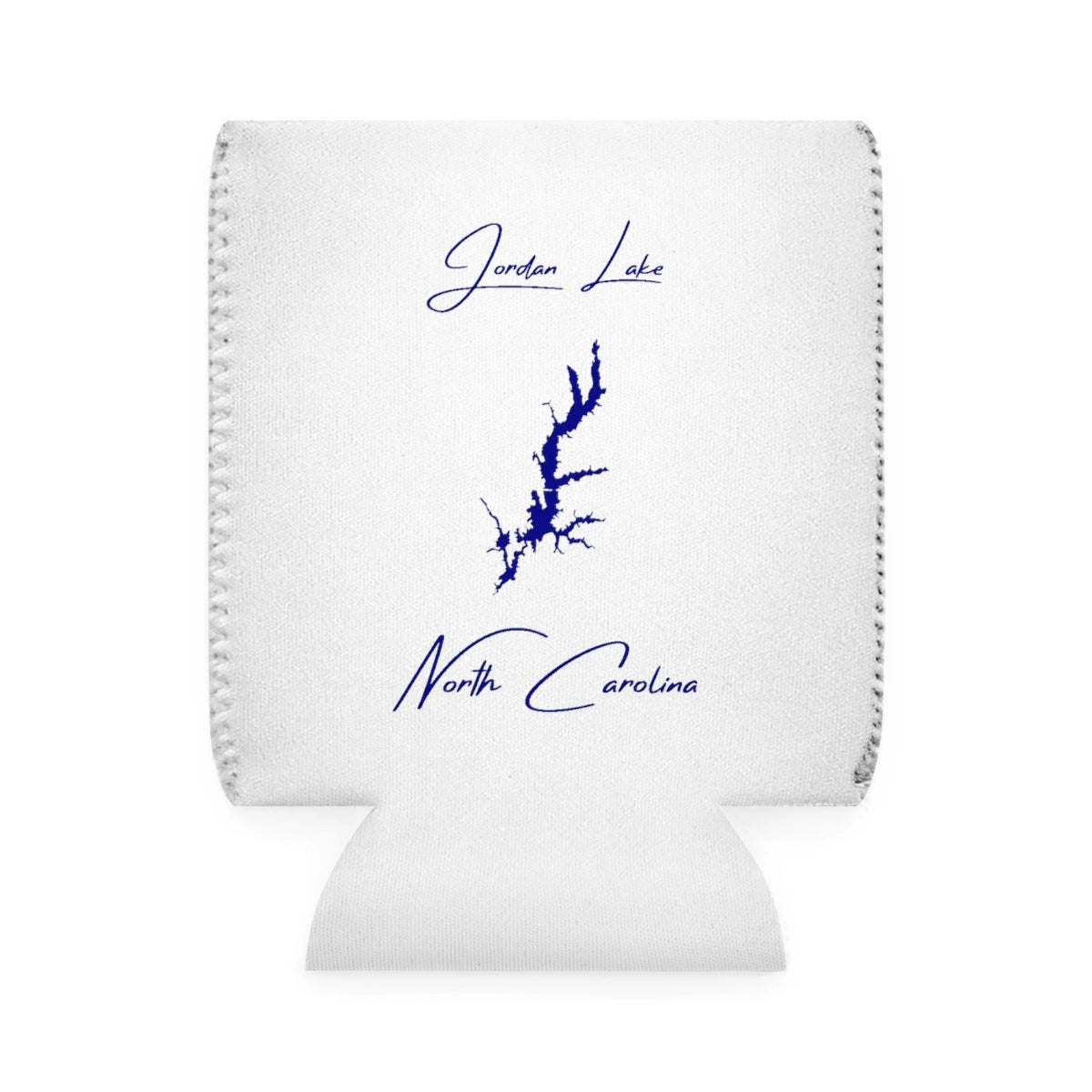 North  Carolina  Jordan  Lake  Can  Koozie  front  position  view  from  front-1  white.webp