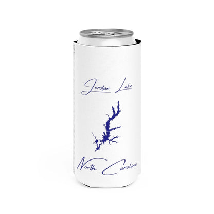 North  Carolina  Jordan  Lake  Slim  Can  Koozie  front  position  view  from  front  white.webp
