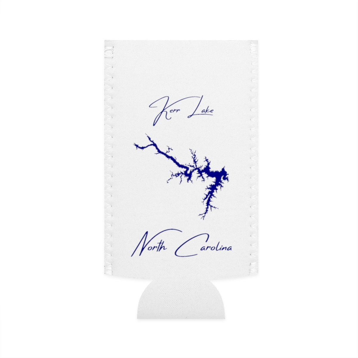 North  Carolina  Kerr  Lake  Slim  Can  Koozie  front  position  view  from  flat-front  white.webp