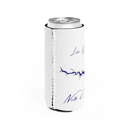 North  Carolina  Lake  Gaston  Slim  Can  Koozie  all  position  view  from  right  white.webp