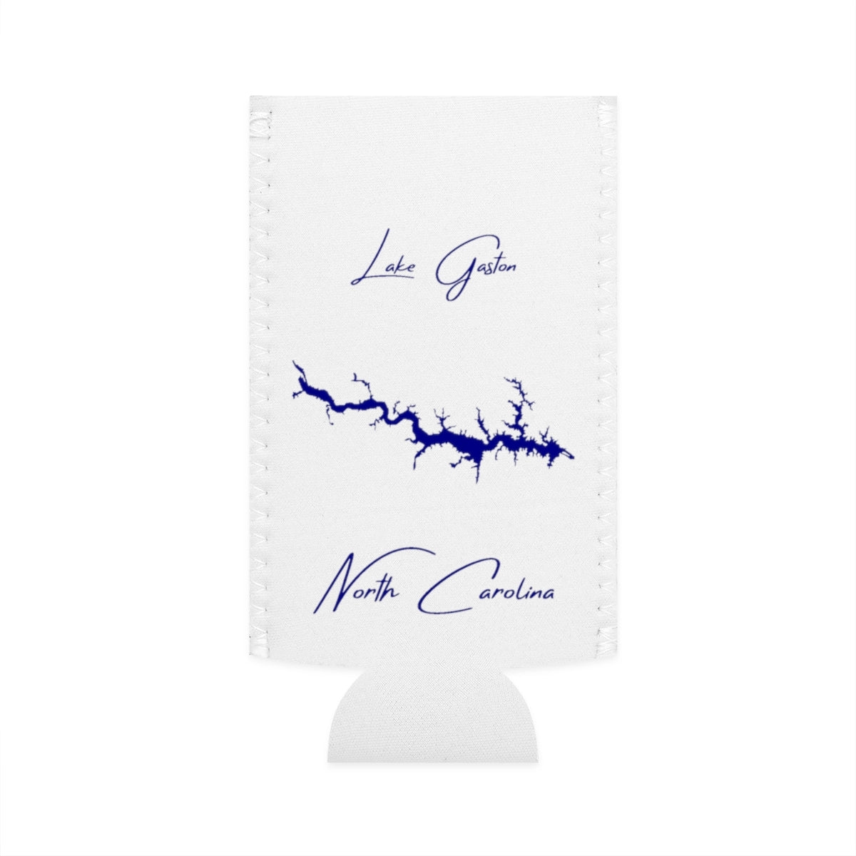 North  Carolina  Lake  Gaston  Slim  Can  Koozie  front  position  view  from  flat-front  white.webp