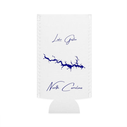 North  Carolina  Lake  Gaston  Slim  Can  Koozie  front  position  view  from  flat-front  white.webp