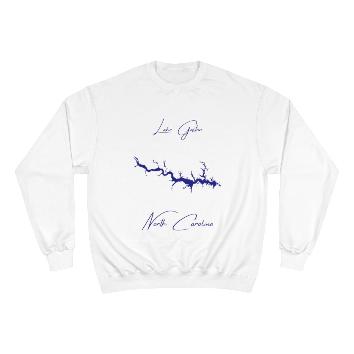 North  Carolina  Lake  Gaston  Sweatshirt  front  position  view  from  front  white.webp