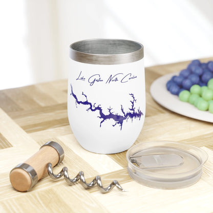 North  Carolina  Lake  Gaston  Wine  Tumbler  other  position  view  from  context  white.webp