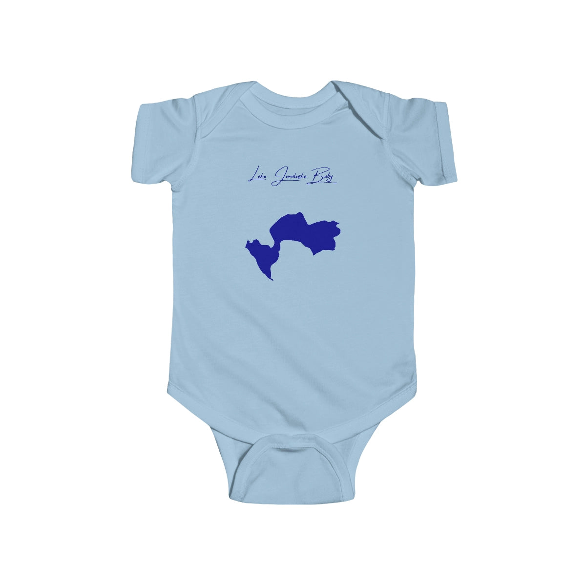 North  Carolina  Lake  Junaluska  Onesie  front  position  view  from  front  light  blue.webp
