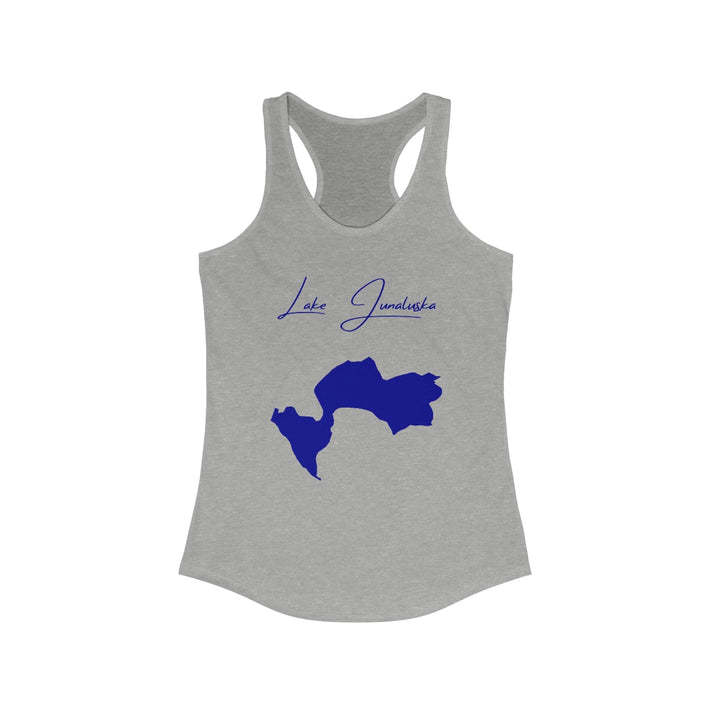 North  Carolina  Lake  Junaluska  Racerback-Tank  front  position  view  from  front  heather  grey.webp