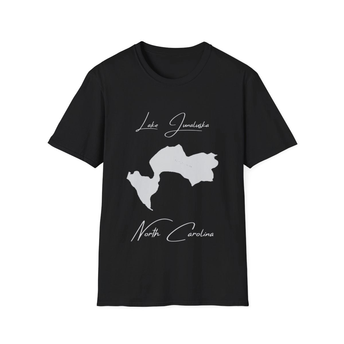 North  Carolina  Lake  Junaluska  T-shirt  front  position  view  from  front  black.webp