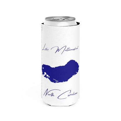 North  Carolina  Lake  Mattamuskeet  Slim  Can  Koozie  front  position  view  from  front  white.webp