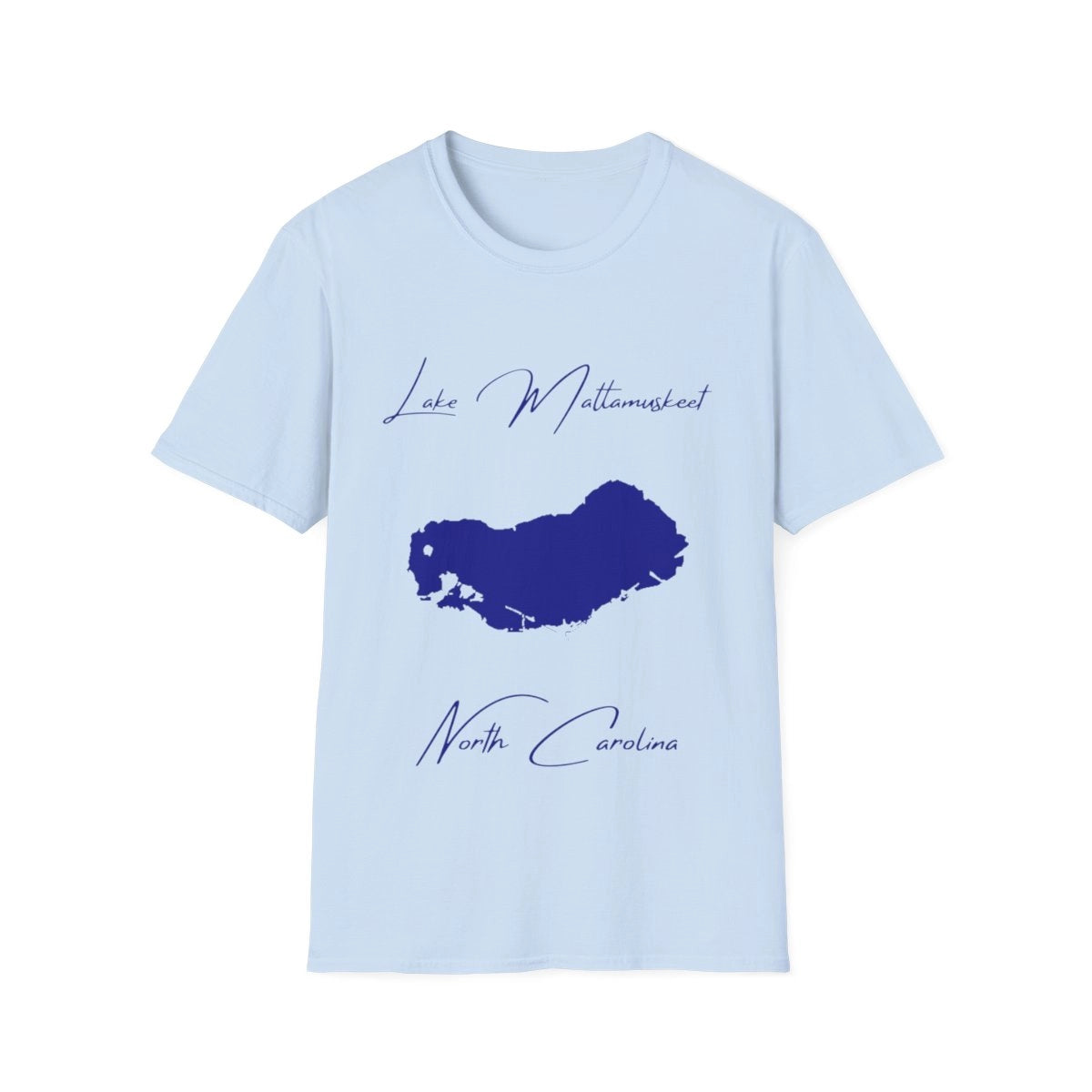 North  Carolina  Lake  Mattamuskeet  T-shirt  front  position  view  from  front  light  blue.webp