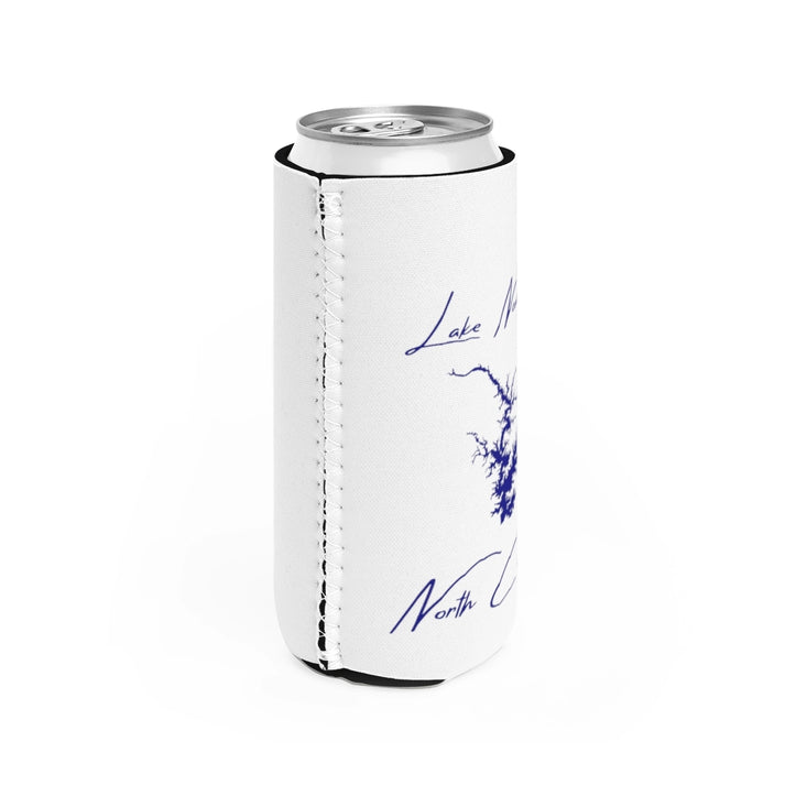 North  Carolina  Lake  Norman  Slim  Can  Koozie  all  position  view  from  right  white.webp