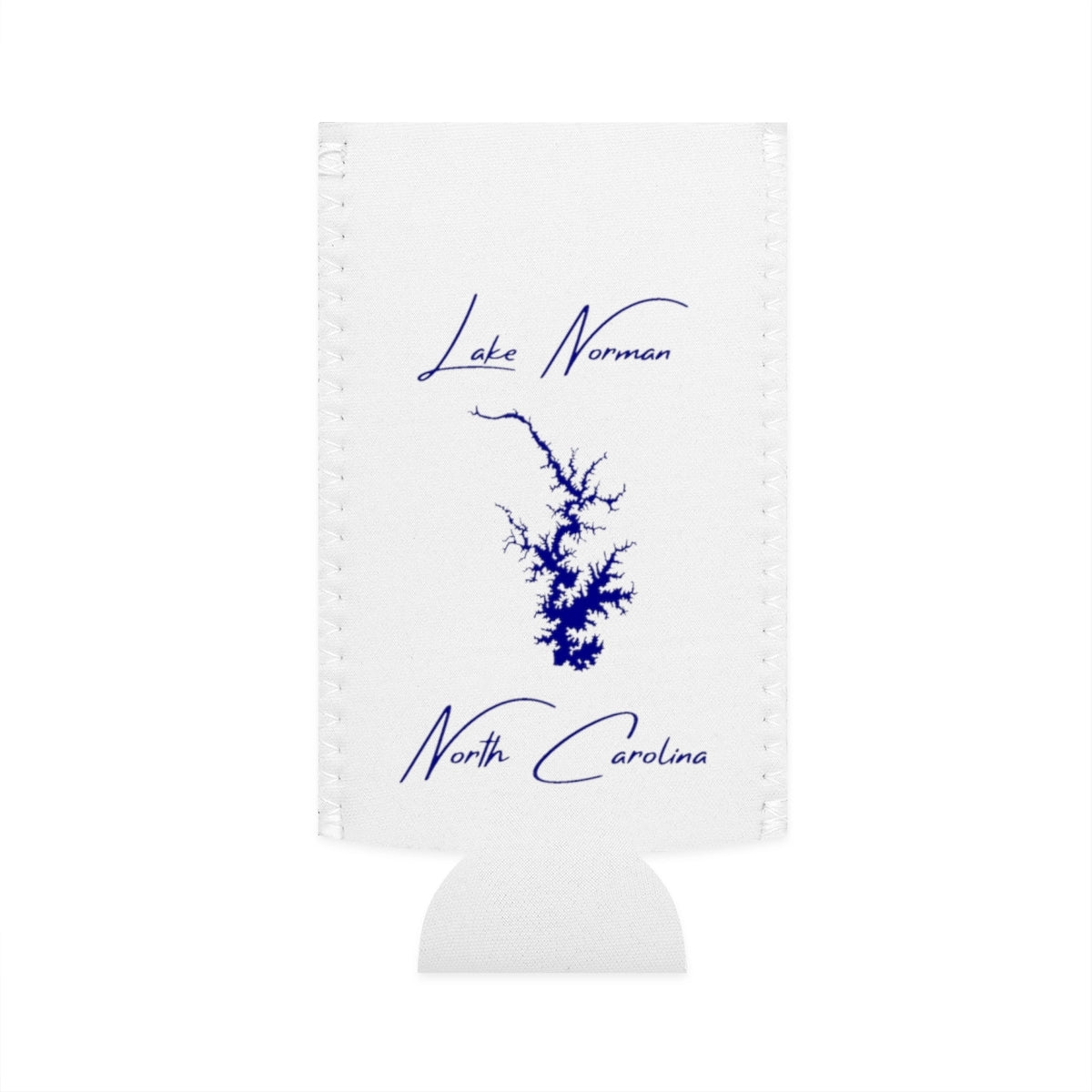 North  Carolina  Lake  Norman  Slim  Can  Koozie  front  position  view  from  flat-front  white.webp