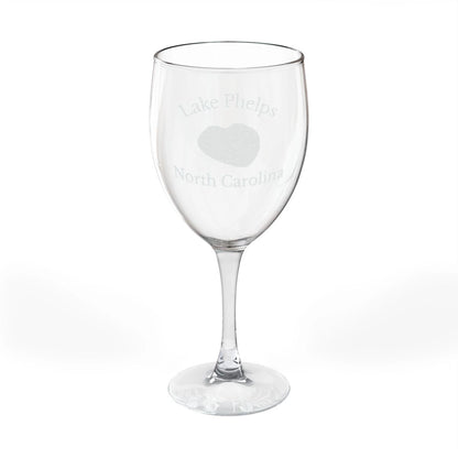 North  Carolina  Lake  Phelps  Engraved  Wine  Glass  other  position  view  from  front  10.5oz.webp