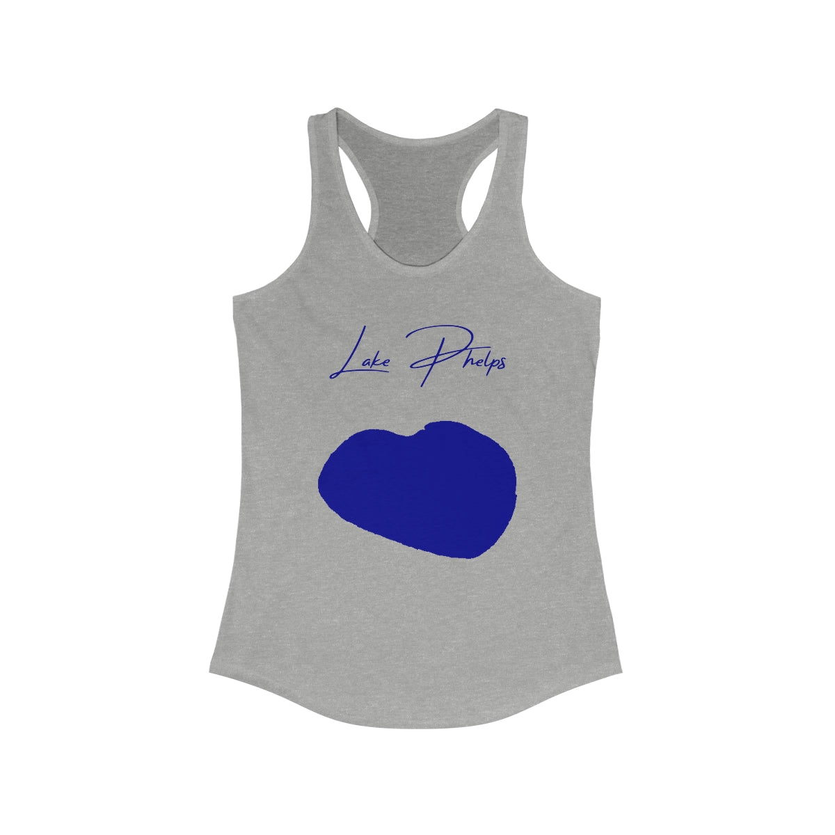 North  Carolina  Lake  Phelps  Racerback-Tank  front  position  view  from  front  heather  grey.webp