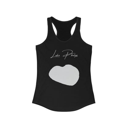 North  Carolina  Lake  Phelps  Racerback-Tank  front  position  view  from  front  solid  black.webp