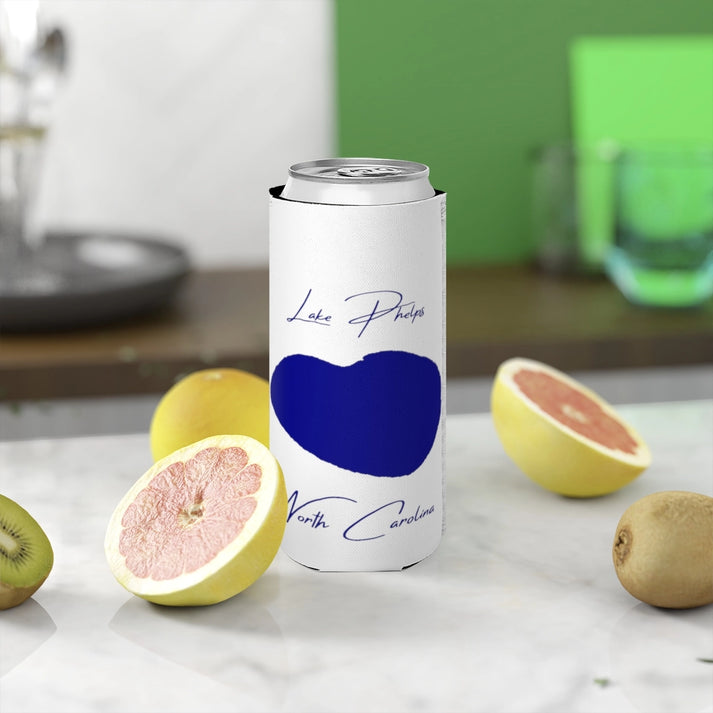 North  Carolina  Lake  Phelps  Slim  Can  Koozie  front  position  view  from  context-2  white.webp