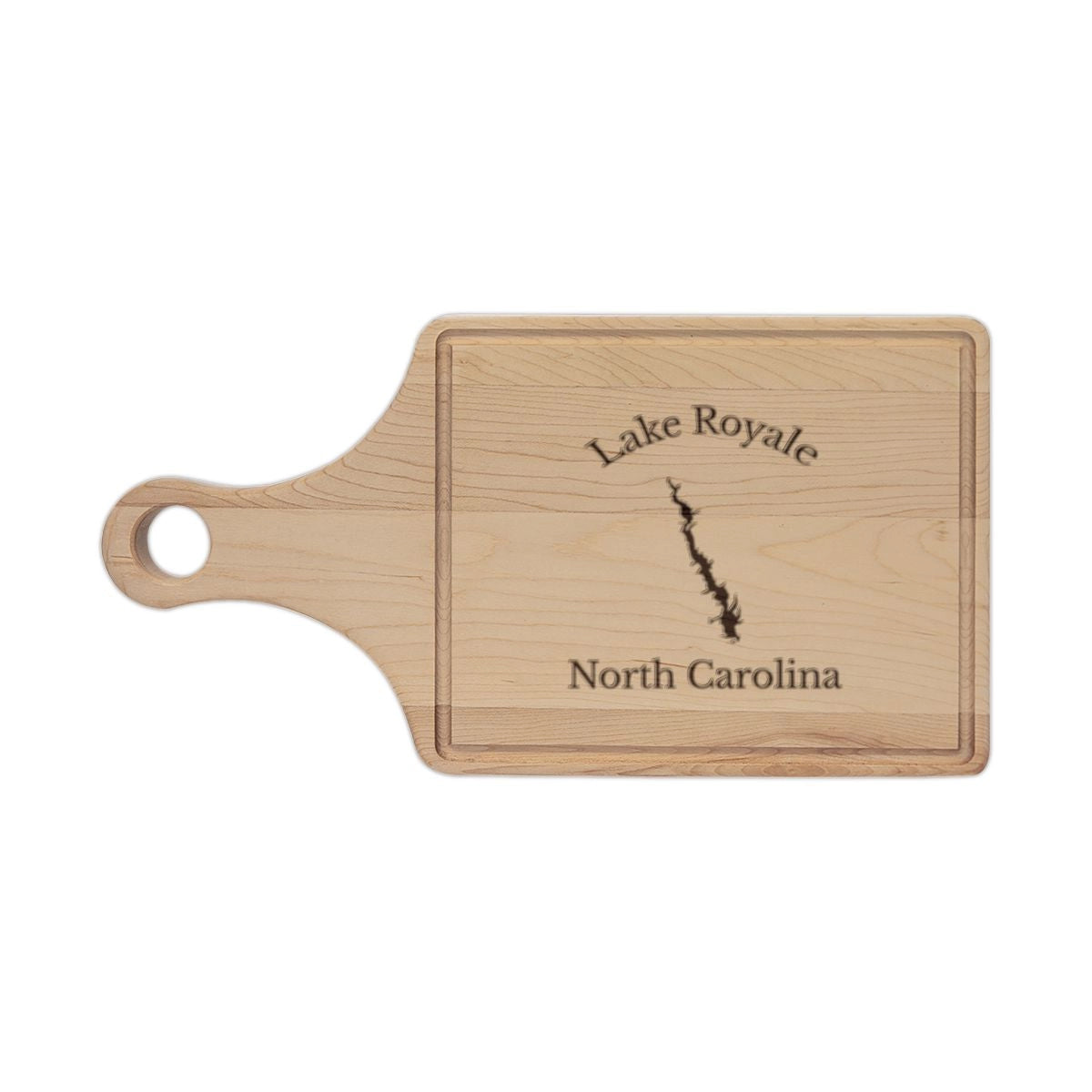North  Carolina  Lake  Royale  Engraved  Cutting  Board  front  position  view  from  front  maple.webp
