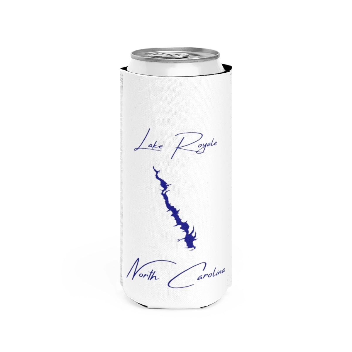 North  Carolina  Lake  Royale  Slim  Can  Koozie  front  position  view  from  front  white.webp