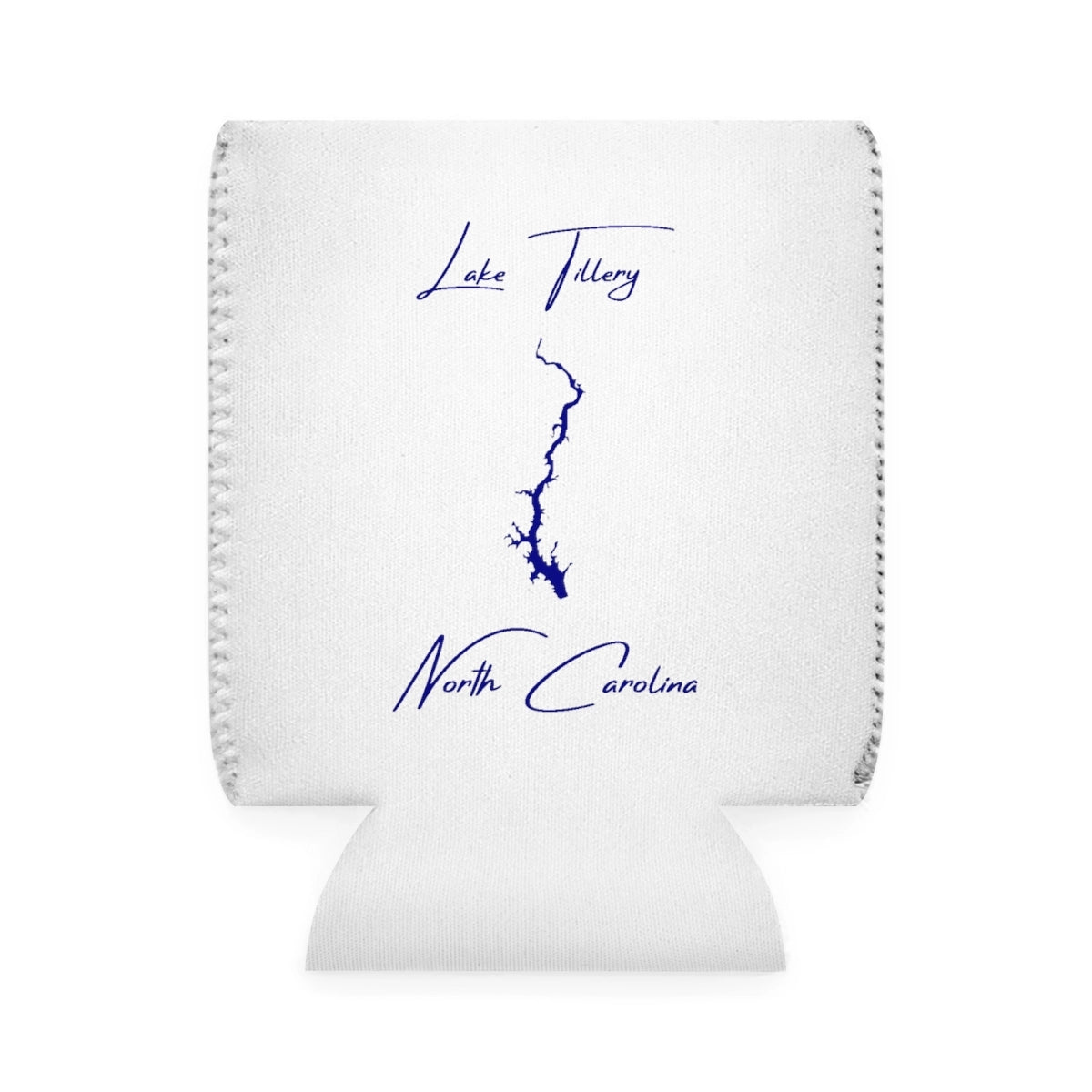 North  Carolina  Lake  Tillery  Can  Koozie  front  position  view  from  front-1  white.webp