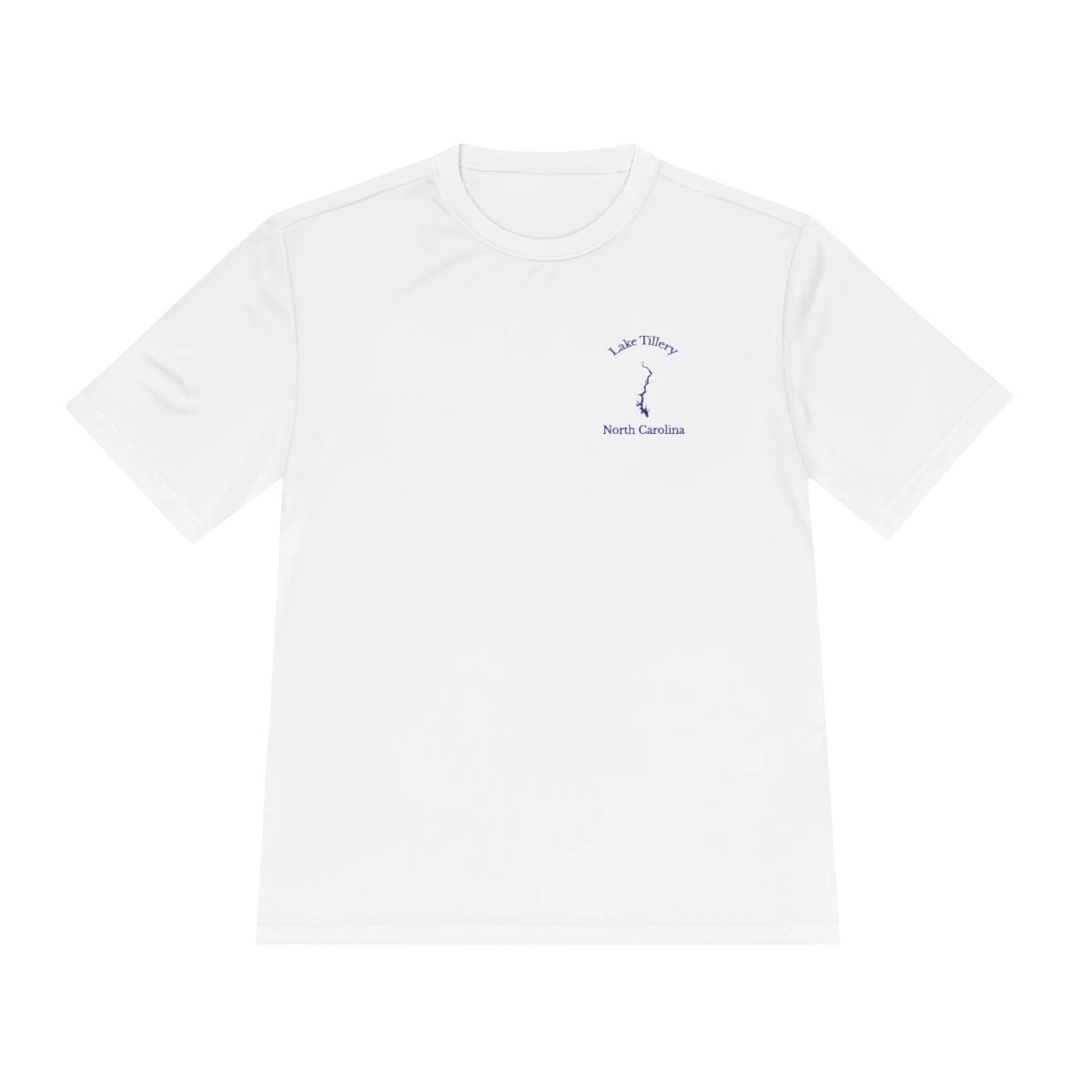 North  Carolina  Lake  Tillery  Moisture  Wicking  Tee  front  position  view  from  front  white.webp