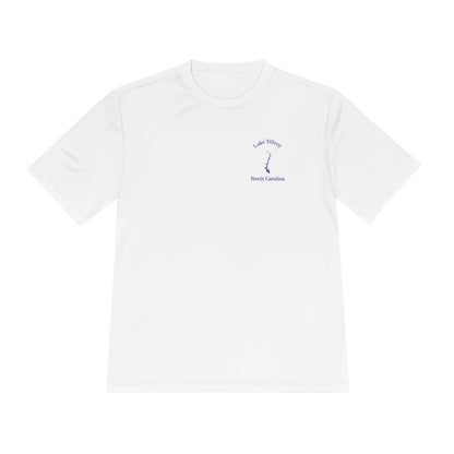 North  Carolina  Lake  Tillery  Moisture  Wicking  Tee  front  position  view  from  front  white.webp