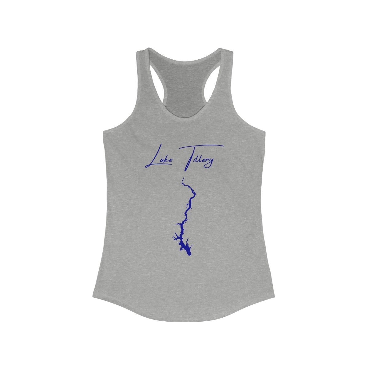 North  Carolina  Lake  Tillery  Racerback-Tank  front  position  view  from  front  heather  grey.webp